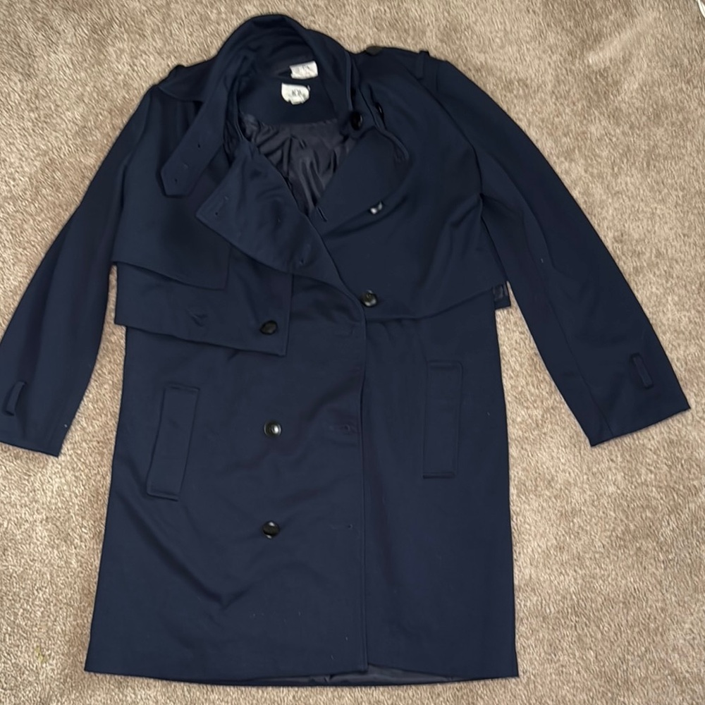Blue Pea Coat with Classic Collar